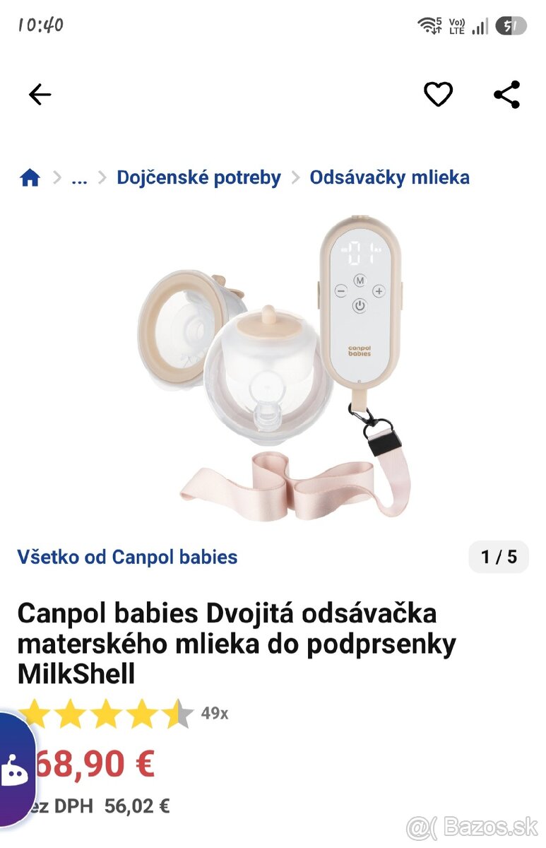 Dvoj odsavačka mlieka