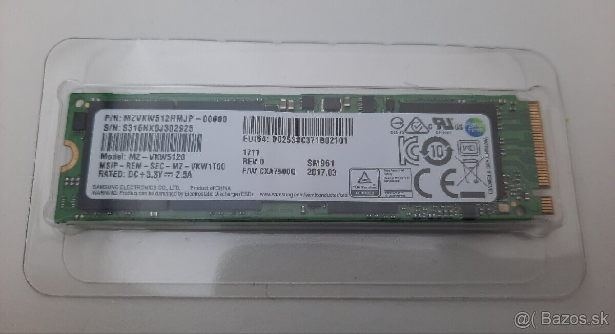 Samsung SM961 - 512 GB SSD NVMe M.2