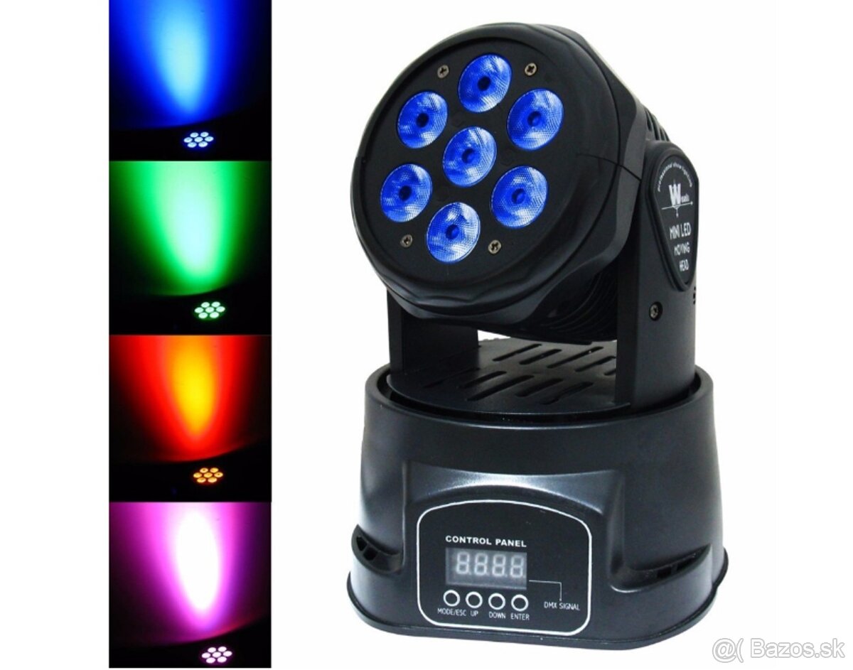 Mini wash hlavy 7x12W s "Wifi DMX" a case-om