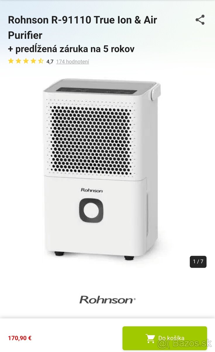 Odvlhčovač vzduchu Rohnson R-91110 True Ion and Air Purifier