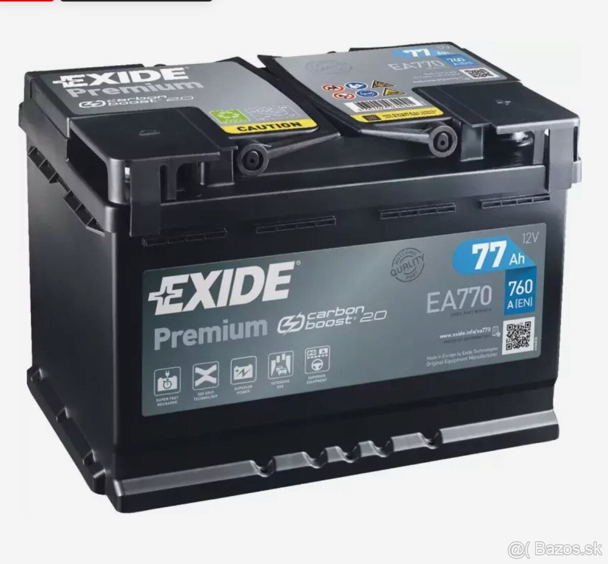 EXIDE Premium 12V 77Ah – nová batéria so zárukou