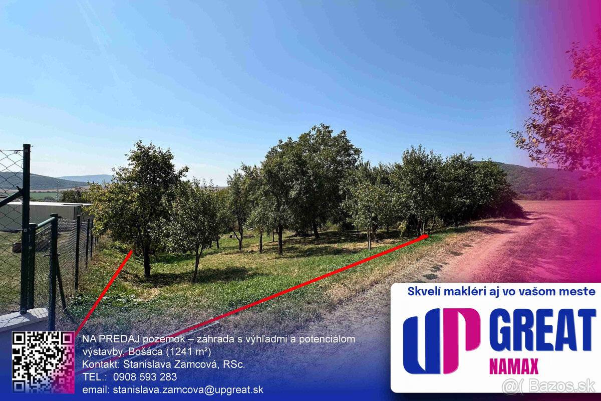 NA PREDAJ pozemok s výhľadmi a potenciálom, Bošáca (1241 m²)