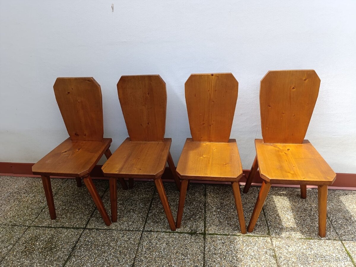 4 židle, masív, rustikální/selský nábytek
