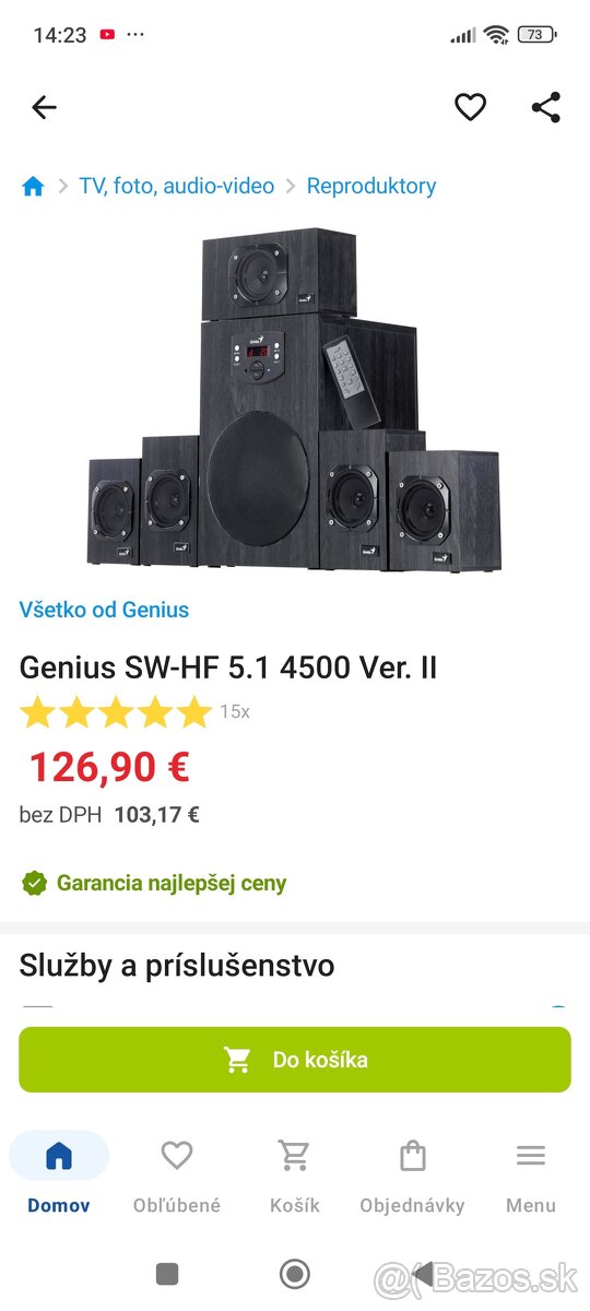 Predám Pc reproduktory Genius SW HF 5.1