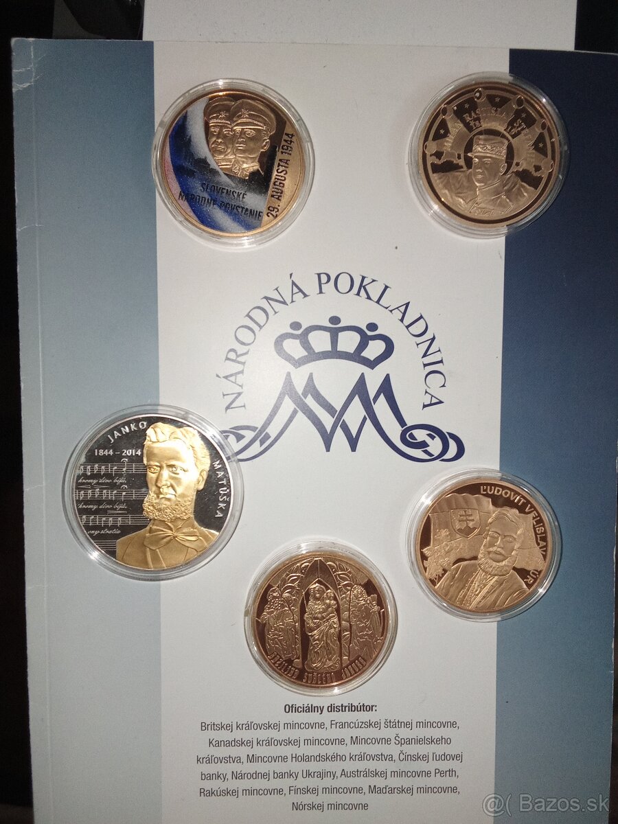 Pamätné pozlátené mince