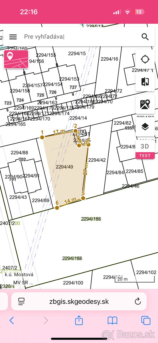 Stavebný pozemok, aj na bytový dom