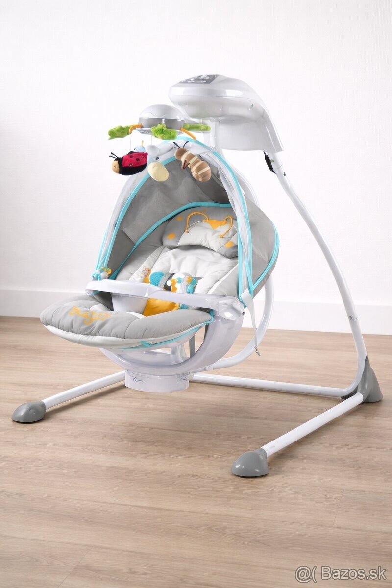 👶🎠 Predám detskú hojdačku Caretero Bugies – sivá 🎠👶