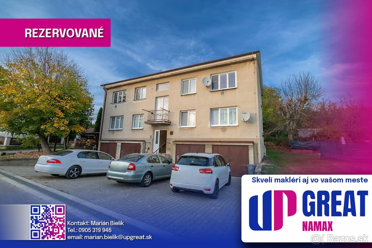 PREDAJ - 3izb byt (71m2) s garážou - Bzince pod Javorinou