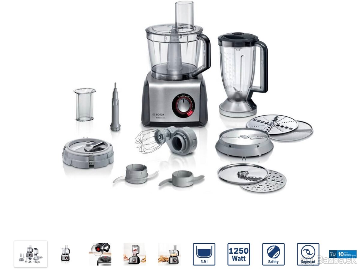 Kuchynský robot Bosch MC812M865 čierny/nerez