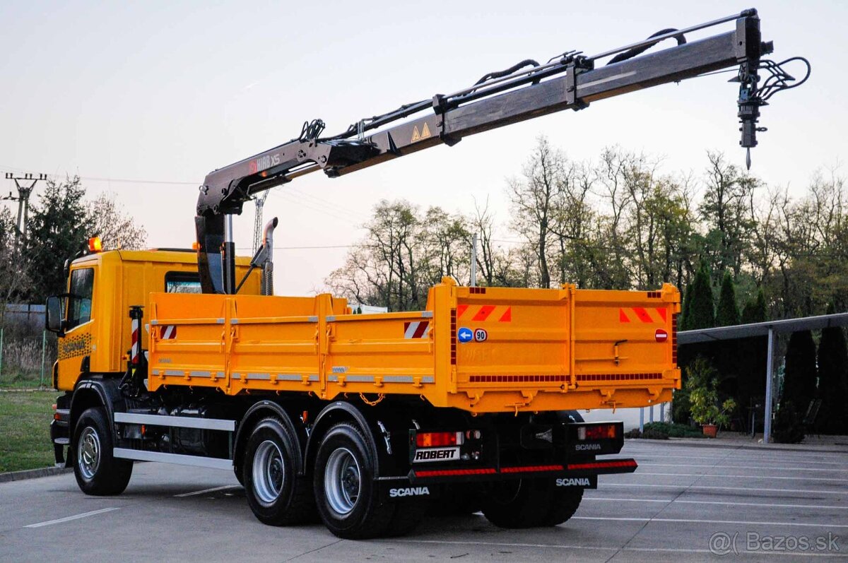 SCANIA P380 6X4 SKLÁPAČ / VYKLÁPAČ + HYDRAULICKÁ RUKA EURO4