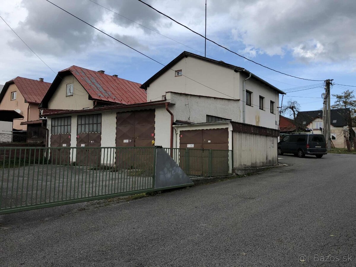 Dám do prenájmu budovu s garážami,skladové priestory Tvrdoší