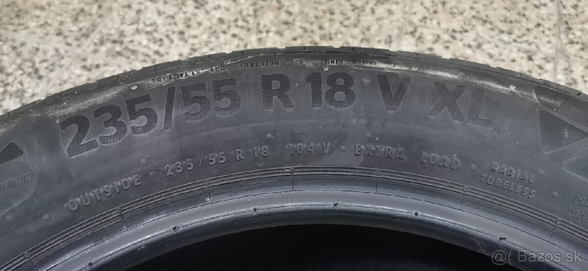 Letné pneumatiky Continental 235/55/18 V XL