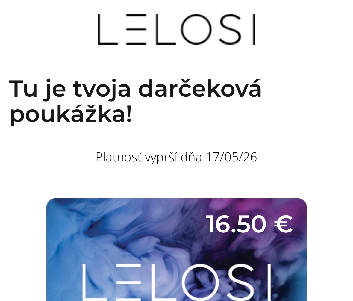 Darčeková poukážka Lelosi