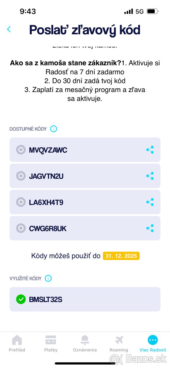 Zľavový kod radosť