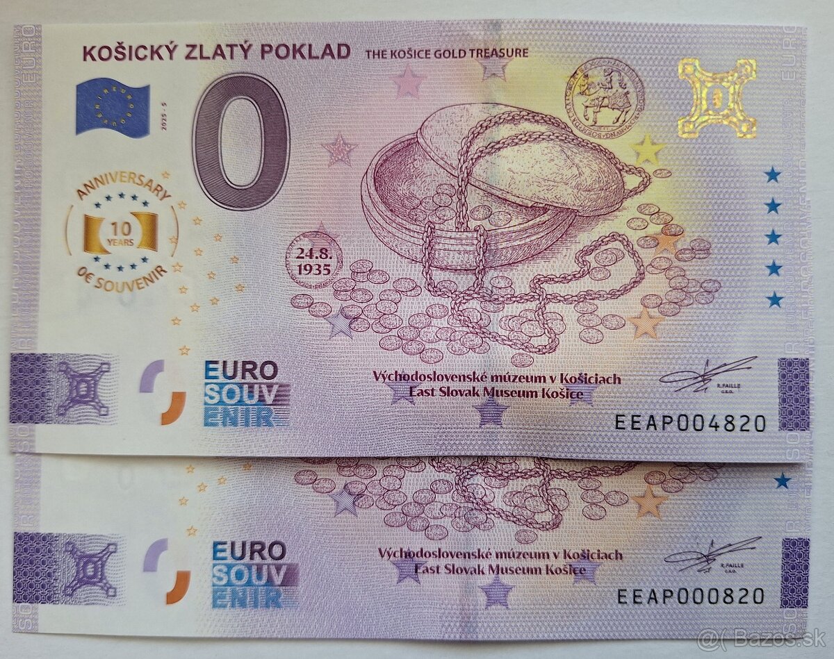 KOŠICKÝ ZLATY POKLAD - dvojica  0 EURO SOUVENIR