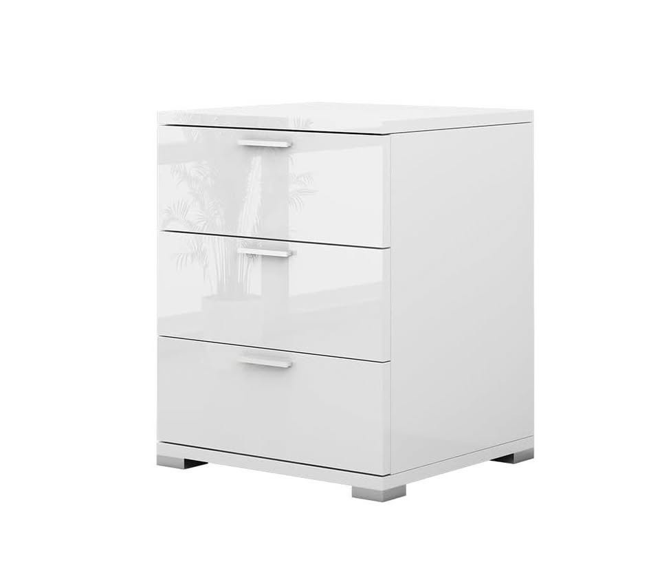 🛏️ NOČNÝ STOLÍK VICCO „MARSEILLE“ – BIELY VYSOKÝ LESK