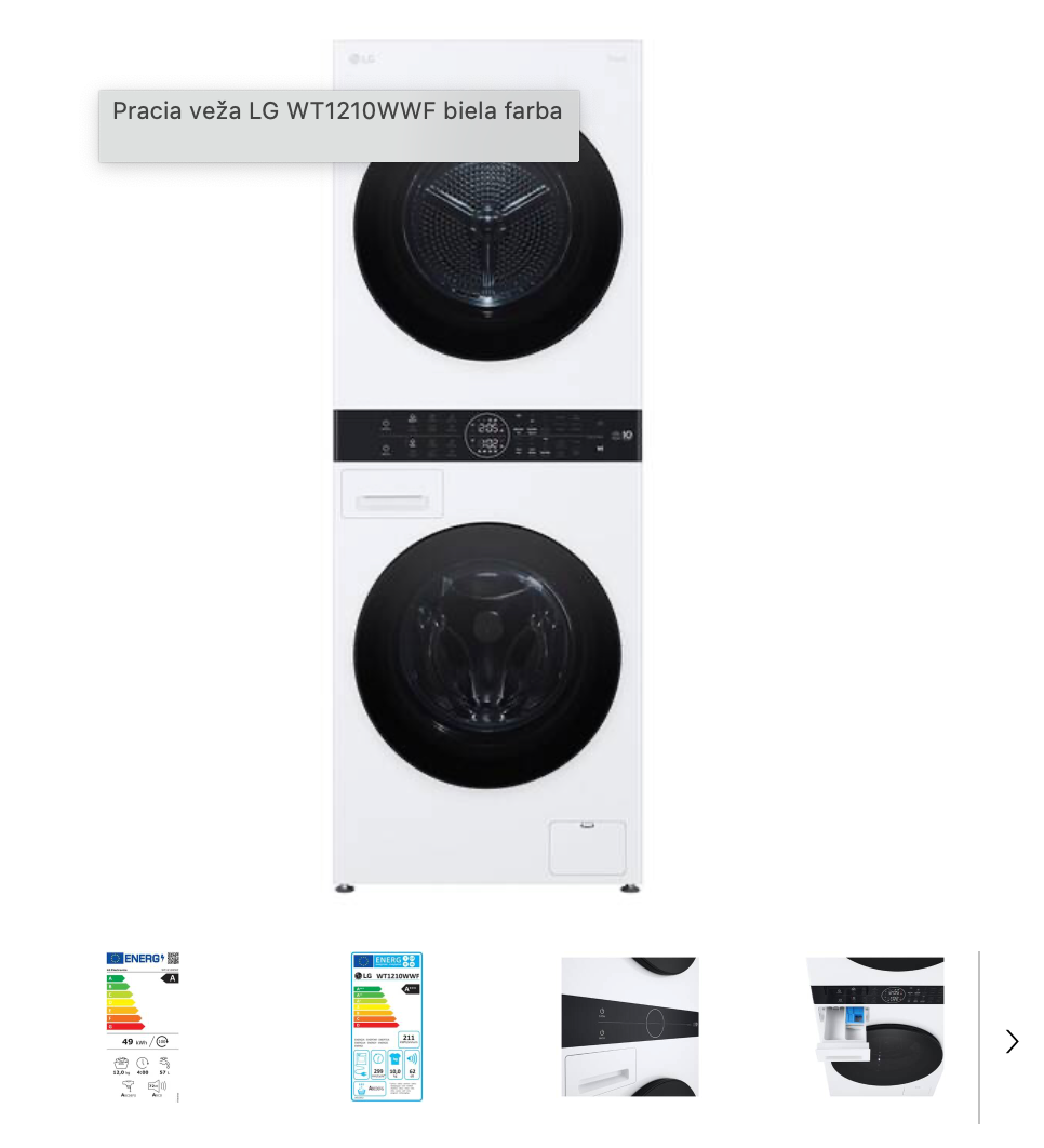 Pracia veža LG (práčka a sušička)