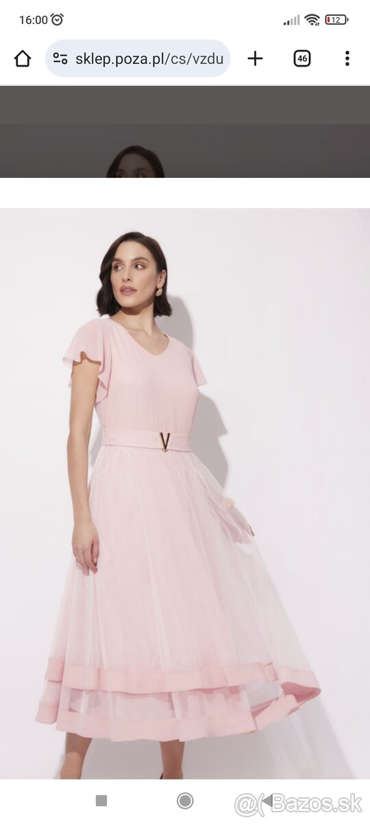 Meg Pink Elegantne vzdušné midi šaty