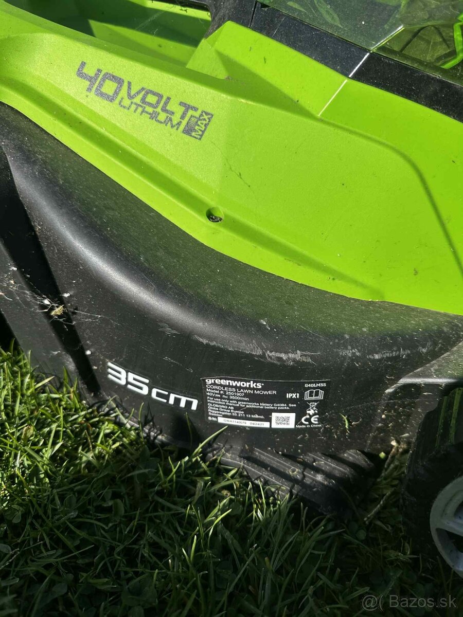 AKU rotačná kosačka Greenworks G40LM35