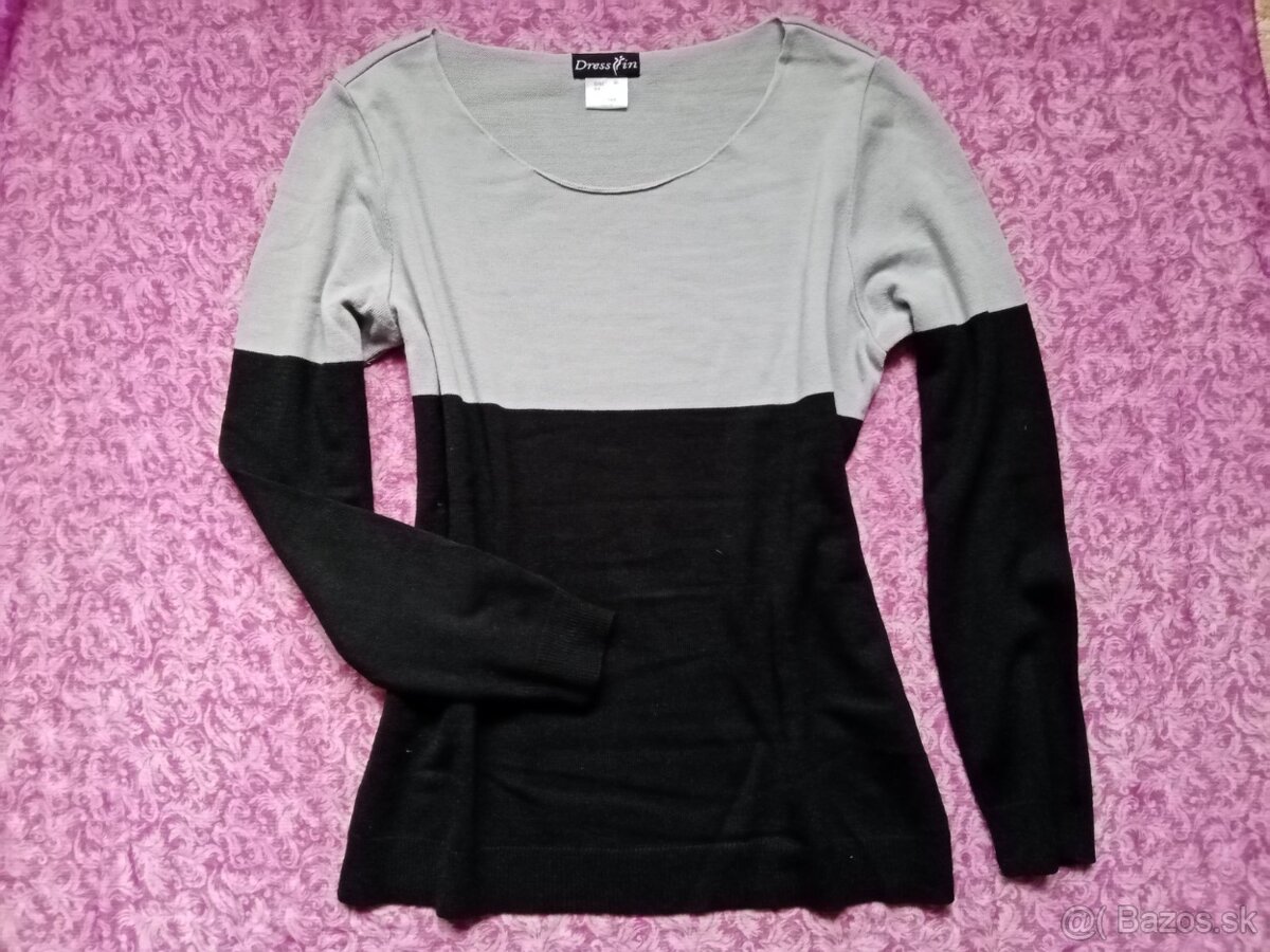 Sivočierny dámsky pulóver