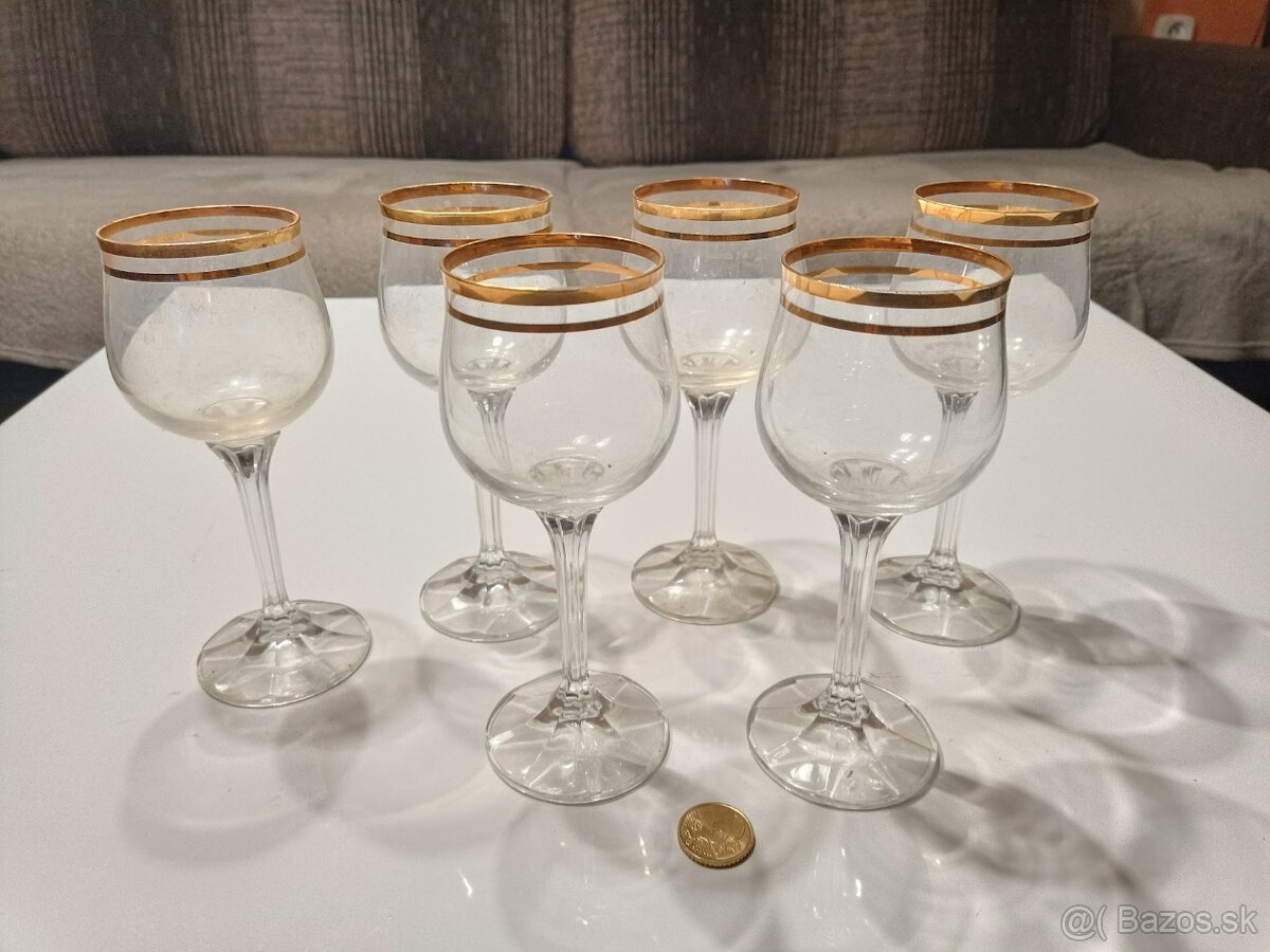 Sada pozlátených pohárov - 6ks