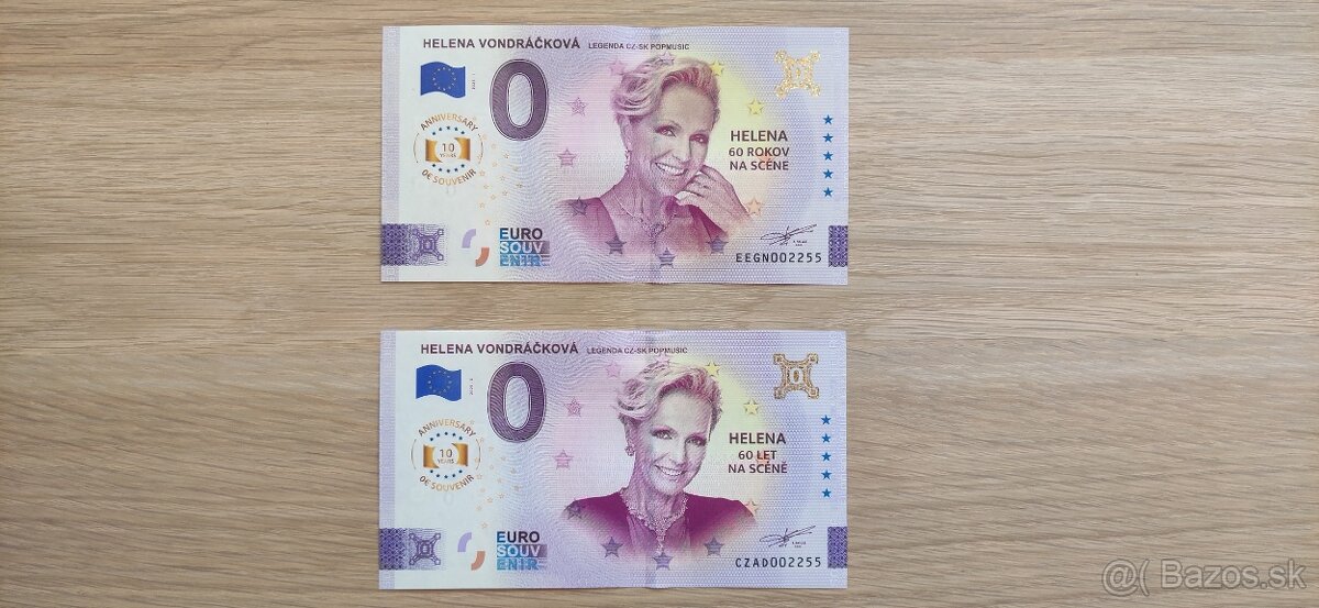 0€ bankovka/0 eurova bankovka – Helena Vondráčková