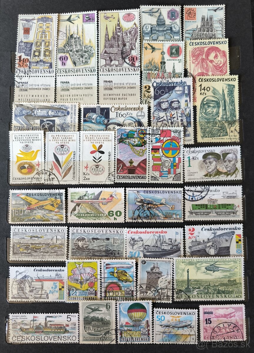 Poštové známky Československo - doprava/kozmos