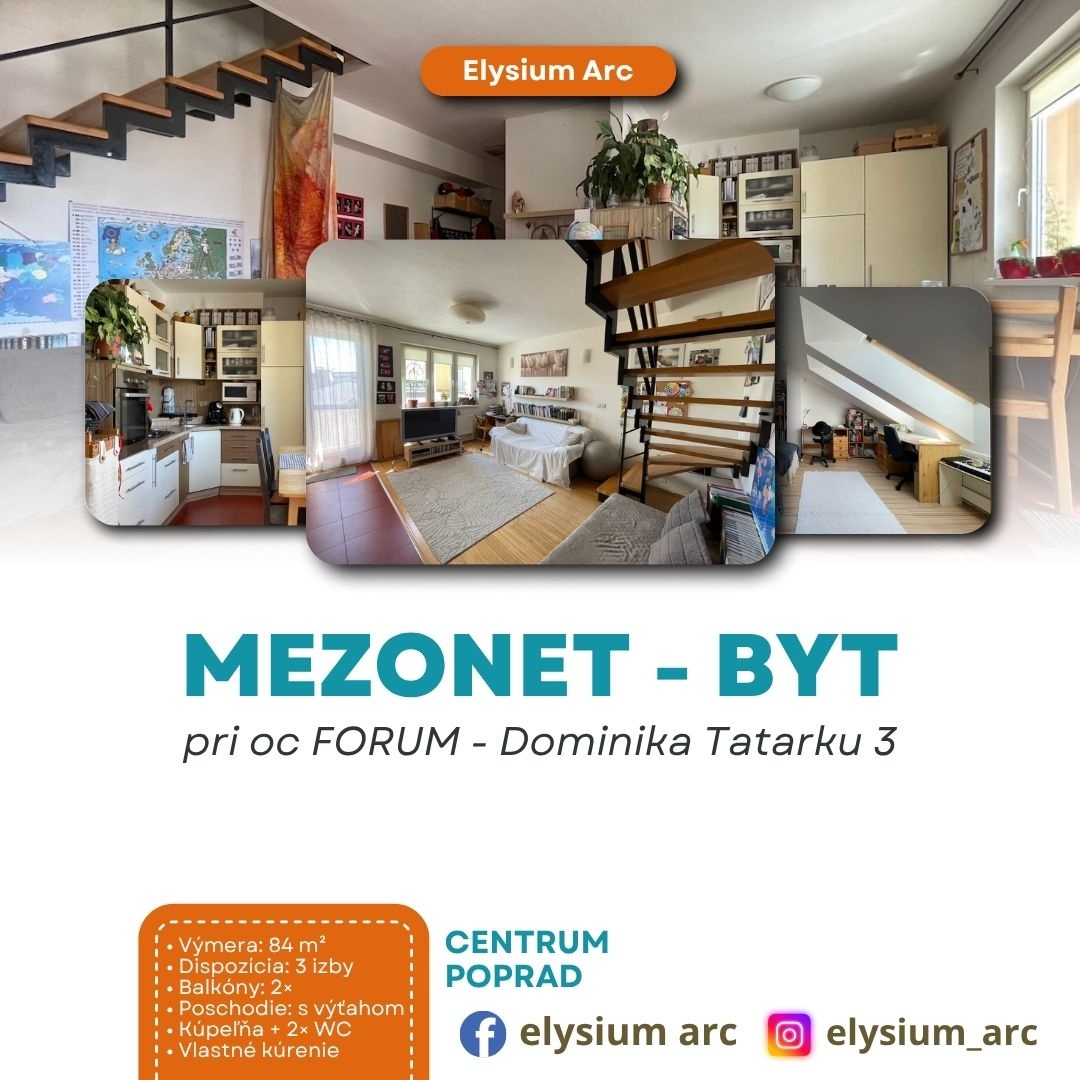 Na predaj mezonetový byt pri OC Forum