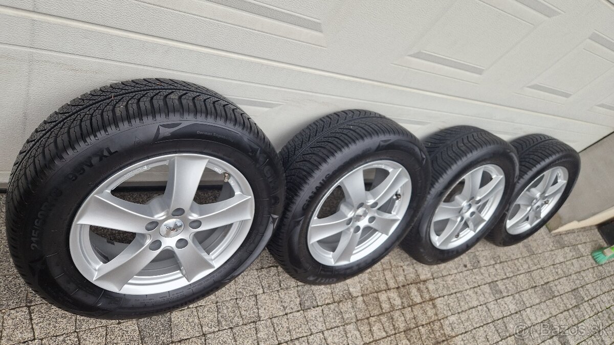Celoročné  alu 215/60 R16, 5x112, 6,5J, ET 41,