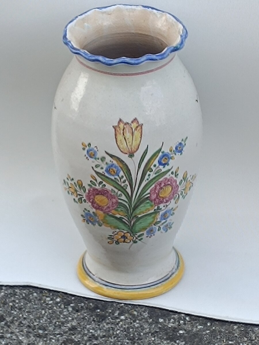 Keramika váza vzácna starožitná F. Kostka, 32cm, Stupava