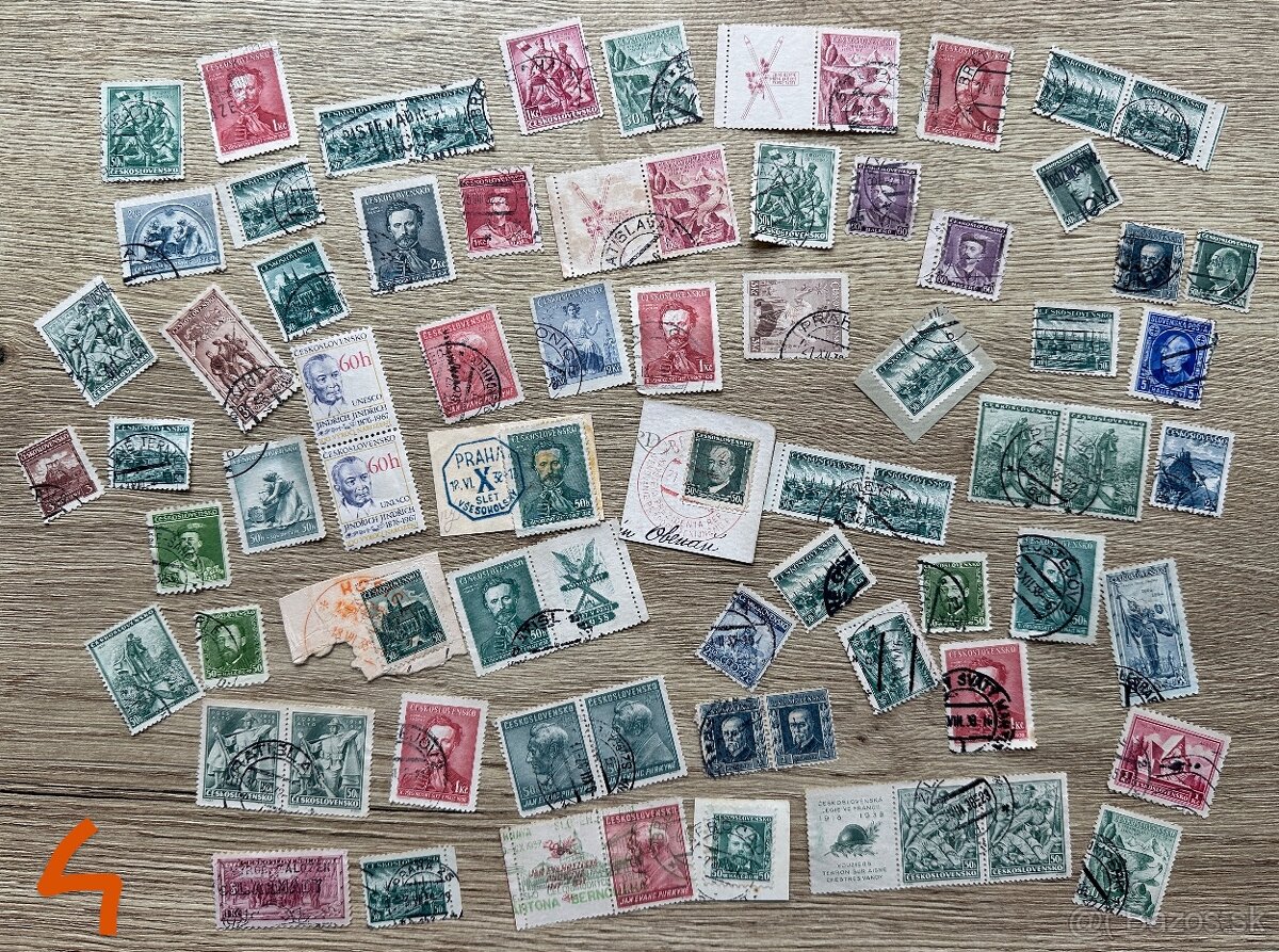 Československo staršie pečiatkované známky c.4 za 10eur