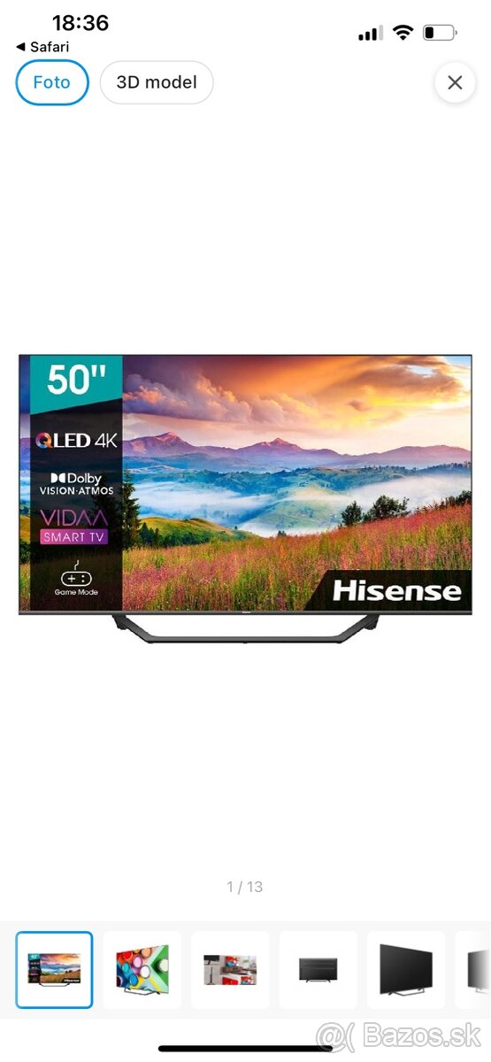 TV Hisense 50” smart QLED