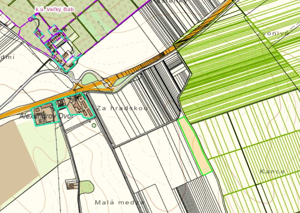 Parcely Veľký Báb - Alexandrov dvor