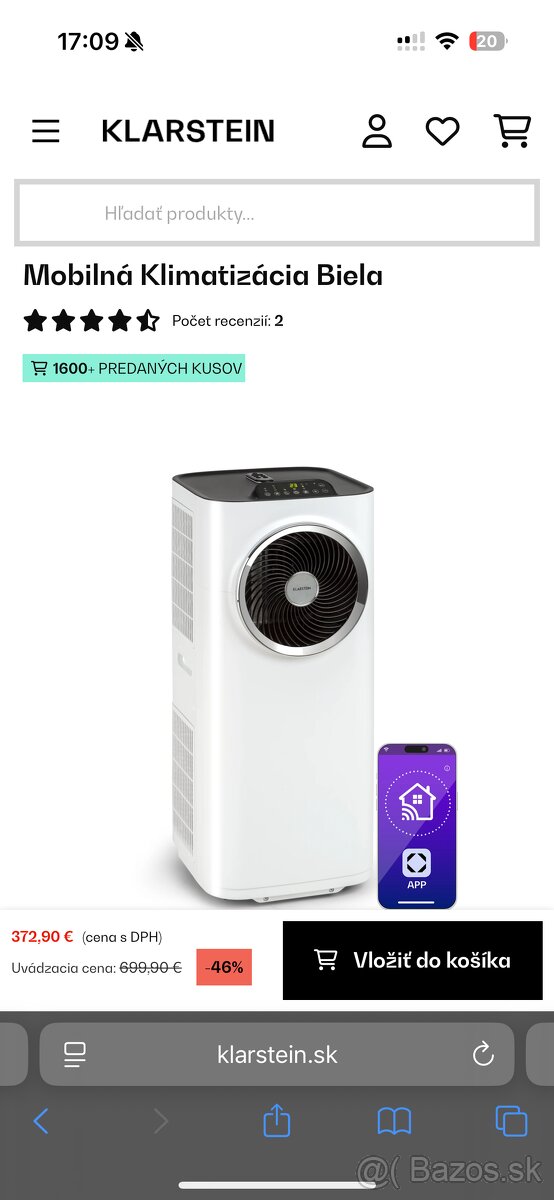 Mobilná klimatizácia Klarstein Kraftwerk Smart 10 000 BTU