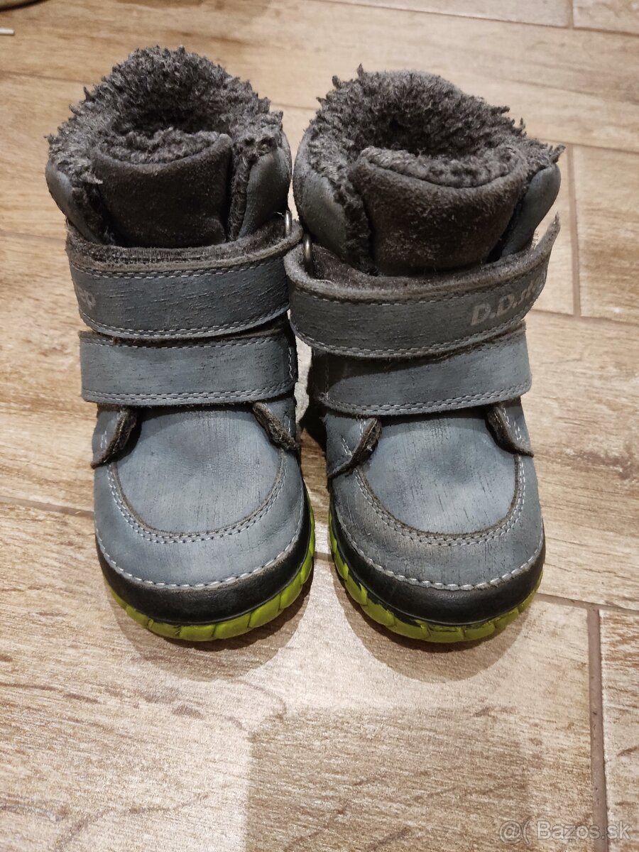 Kvalitné zimné kožené topánky DD Step