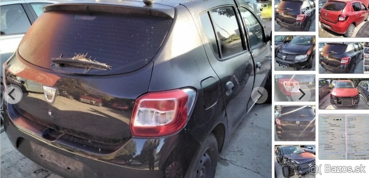 DACIA SANDERO 1.5 dCi 2012 predám MOTOR K9K, DVERE, PREVODOV