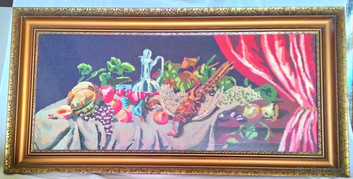 Veľký ručne vyšívaný obraz Gobelin - hostina