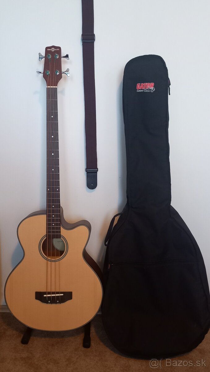 Elektroakustická basgitara v kompletnej výbave