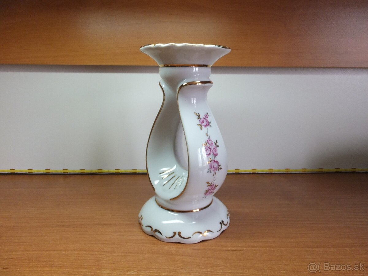 Luxusní porcelánový krásný svícen MZ Stará Role.
