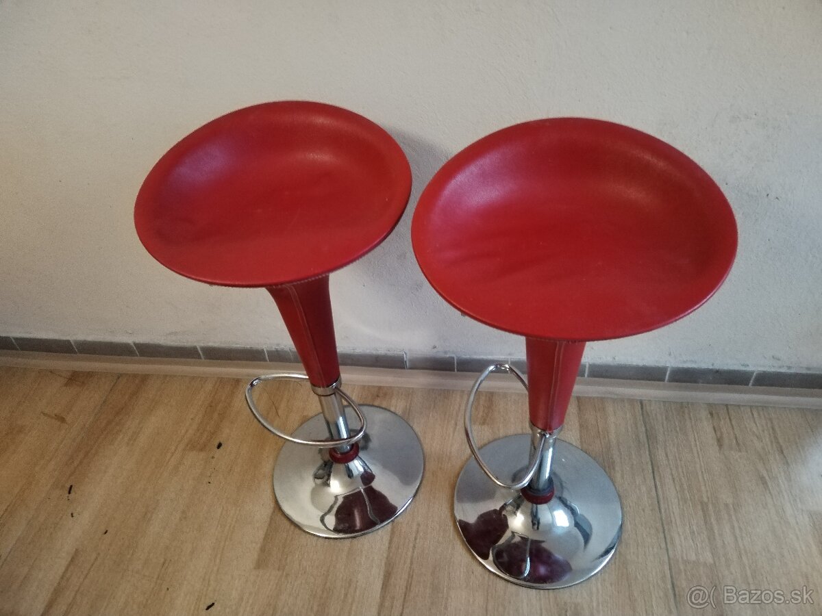 Barová stolička, decentná červená, 2 ks