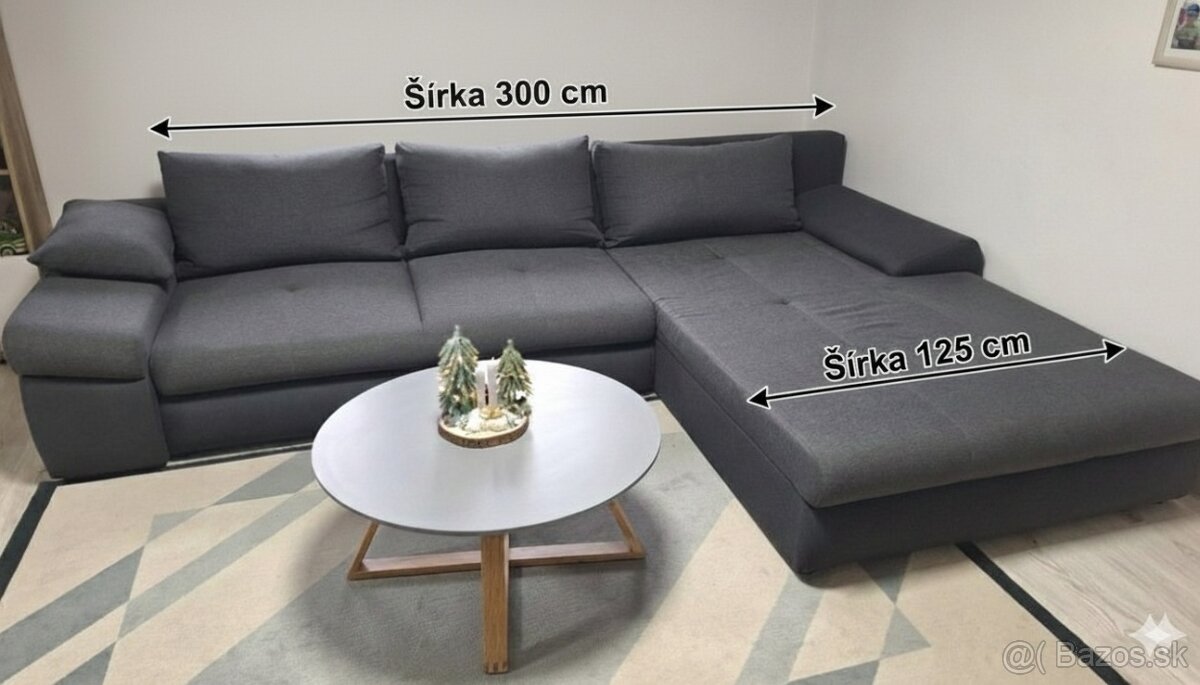 Velka rohova rozkladacia sedacka s uloznym priestorom