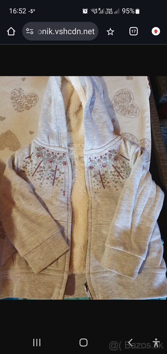 Hunata mikina pre dievca 12-18 m