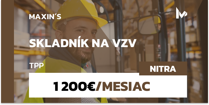 VZV vodič – Nitra – bývanie zdarma + dobrá mzda (p156)