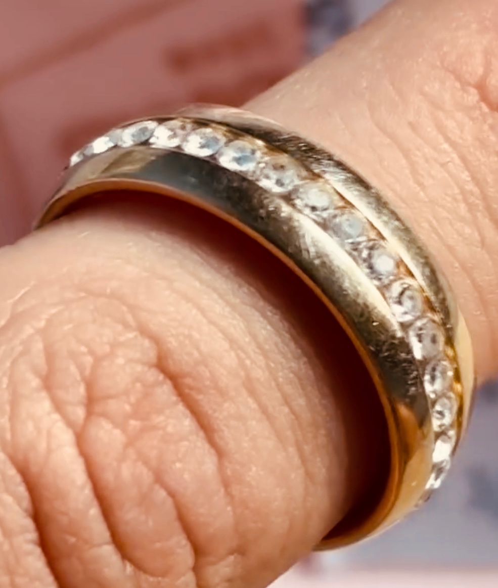 SWAROVSKI POZLÁTENÝ PRSTEŇ S CERTIFIKÁTOM