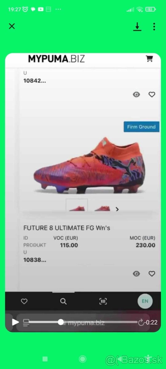 Predám kopačky značka puma future 8 ultimate