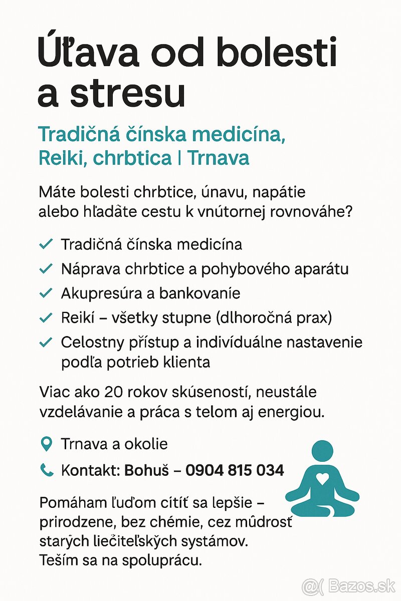 Úľava od bolesti a stresu, tradičná čínska medicína a masáž