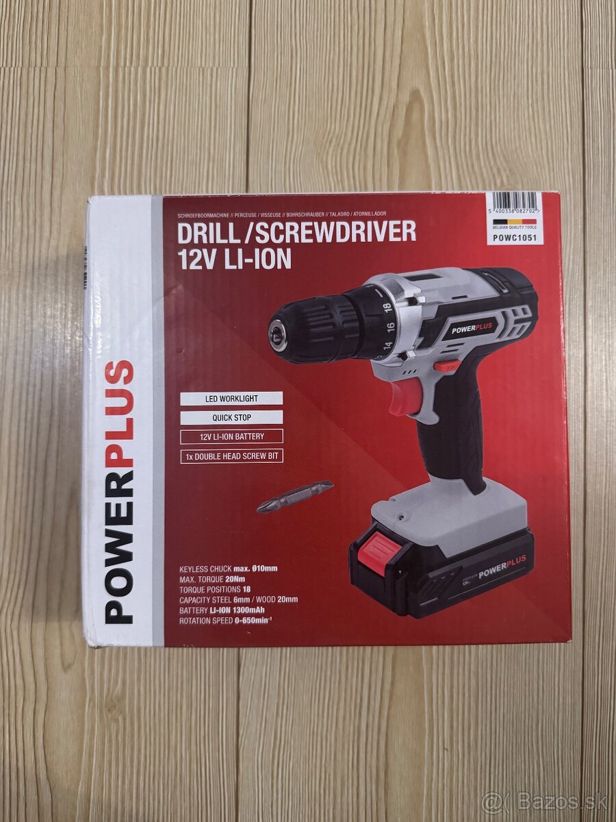 Predám POWER PLUS  aku vŕtací skrutkovač