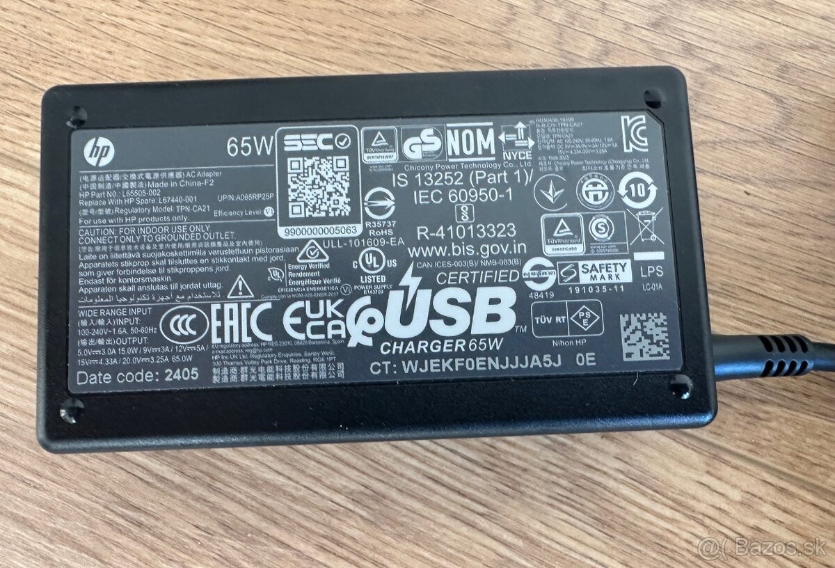 Úplne nové AC Adaptéry USB-C HP 65W
