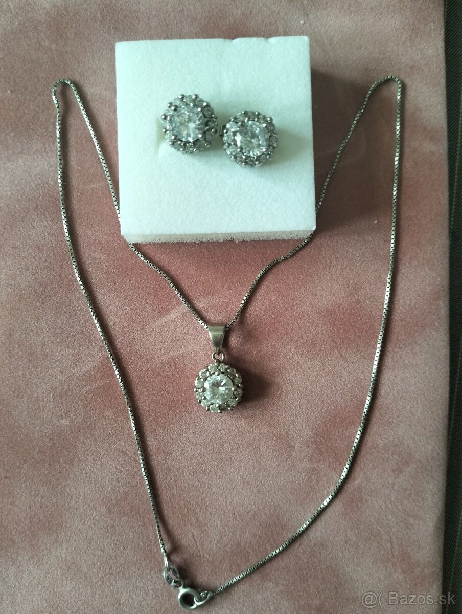 strieborný náhrdelník s náušnicami