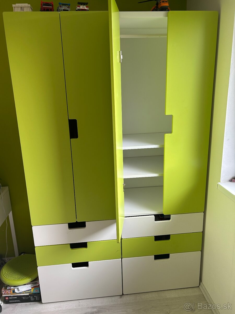 Detské skrine Ikea zeleno biele